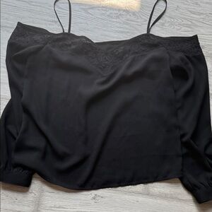 Express Black off the shoulder top with Lace Detail